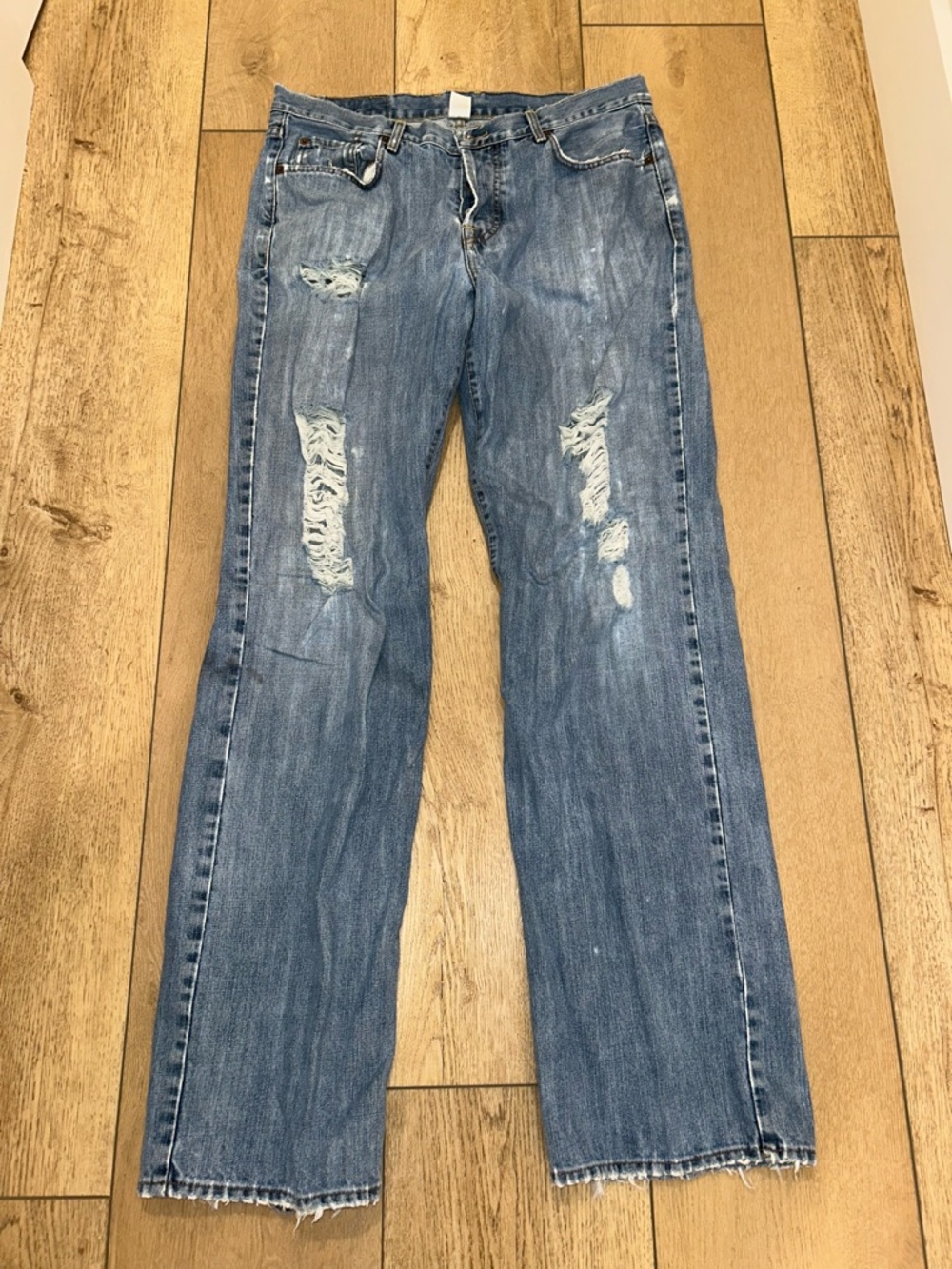 VTG Lucky Brand Dungaree Jeans Men's Size 36x34 Gene Montesano USA Made Distress